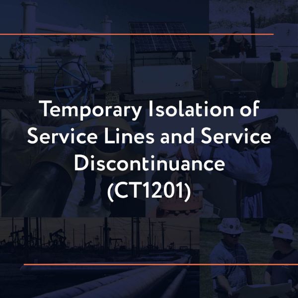 Picture of CT1201: Temporary Isolation of Service Lines and Service Discontinuance